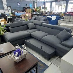 Miami2020 - Grey Sleeper Sectional