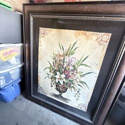 Vintage floral wall frame big size 48x59