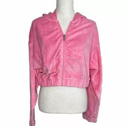 NWT ⚜️💖⚜️ Juicy couture pink velvet crop zip up hoodie