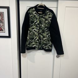 mens Tropical Print Bomber Jacket 