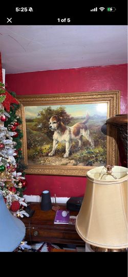 Antique, beautiful large oil on canvas signed
