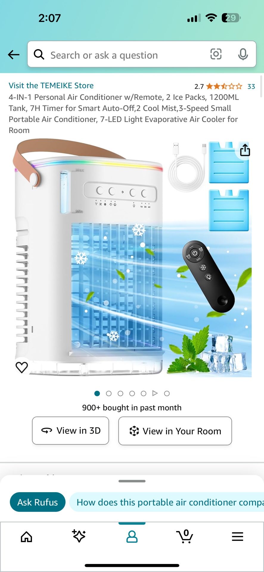 Portable Mini Ac/fan Humidifier Regular Price $75