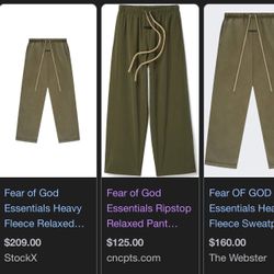 FEAR OF GOD ESSENTIALS RIPSTOP RELAXED UNISEX PANT - MILITARY