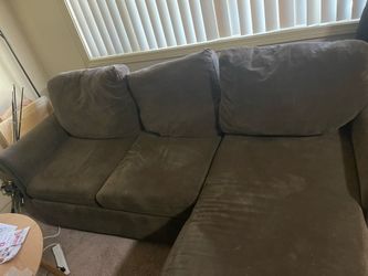 Brown Sectional Sofa with Chaise