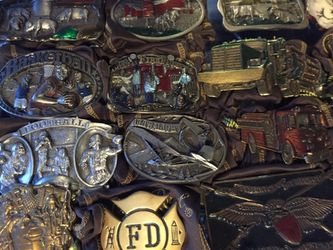 Vintage brass and pewter belt buckles $35 ea.