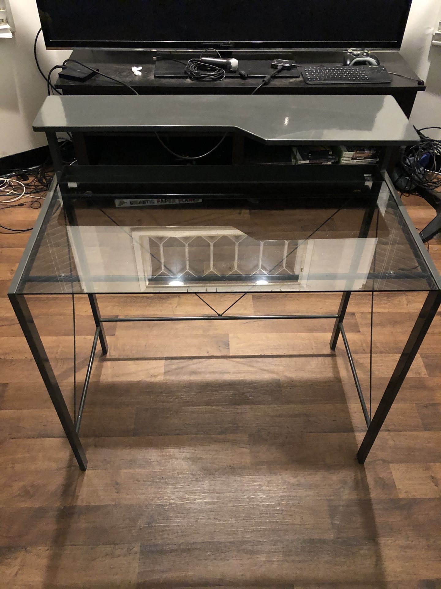 Glass-topped Computer Desk
