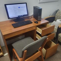 COMPLETE DESK WITH COMPUTER SET-UP (READ EVERYTHING)