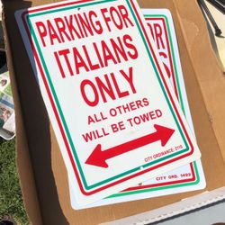 Italian Parking Sing Plastic 