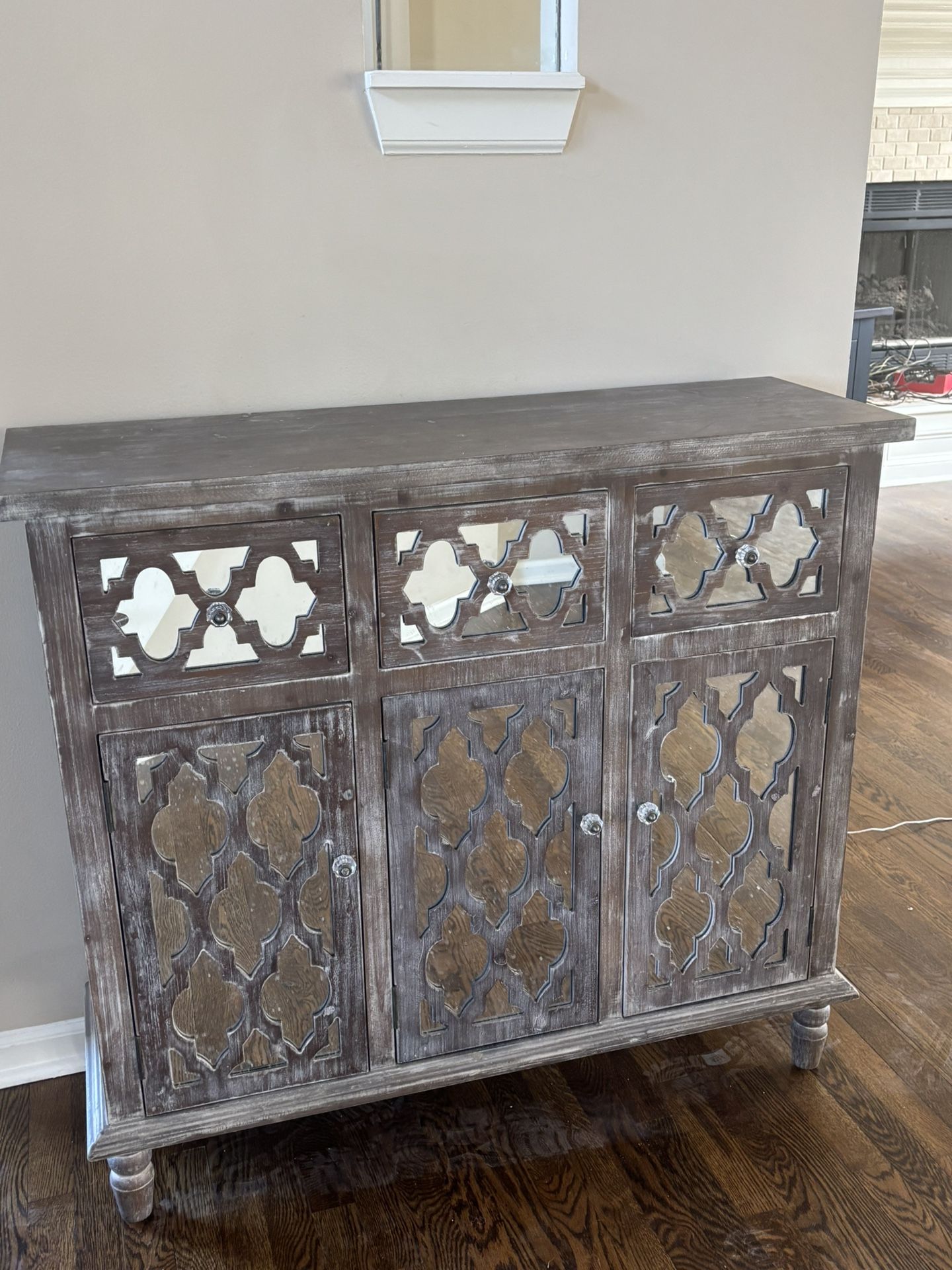Wood & Mirror Entry Way Console/Chest