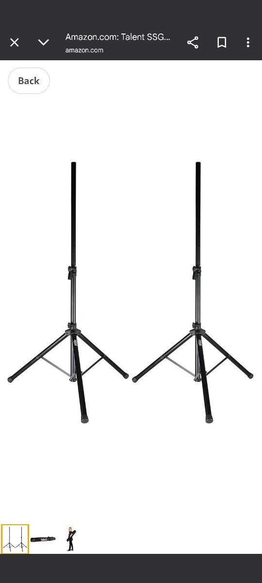 Talent SSGP Gig Pack 5 ft. PA/DJ Tripod Speaker Stand Pair with Bag