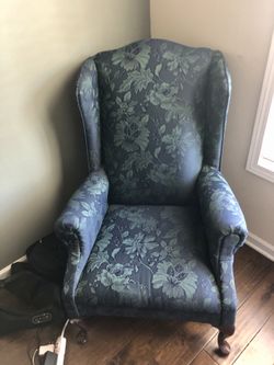 Like New Navy and Green Arm Chair