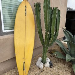 Vintage 1970s OSPREY Surfboard – 77” – Original D-Fin – SoCal Classic
