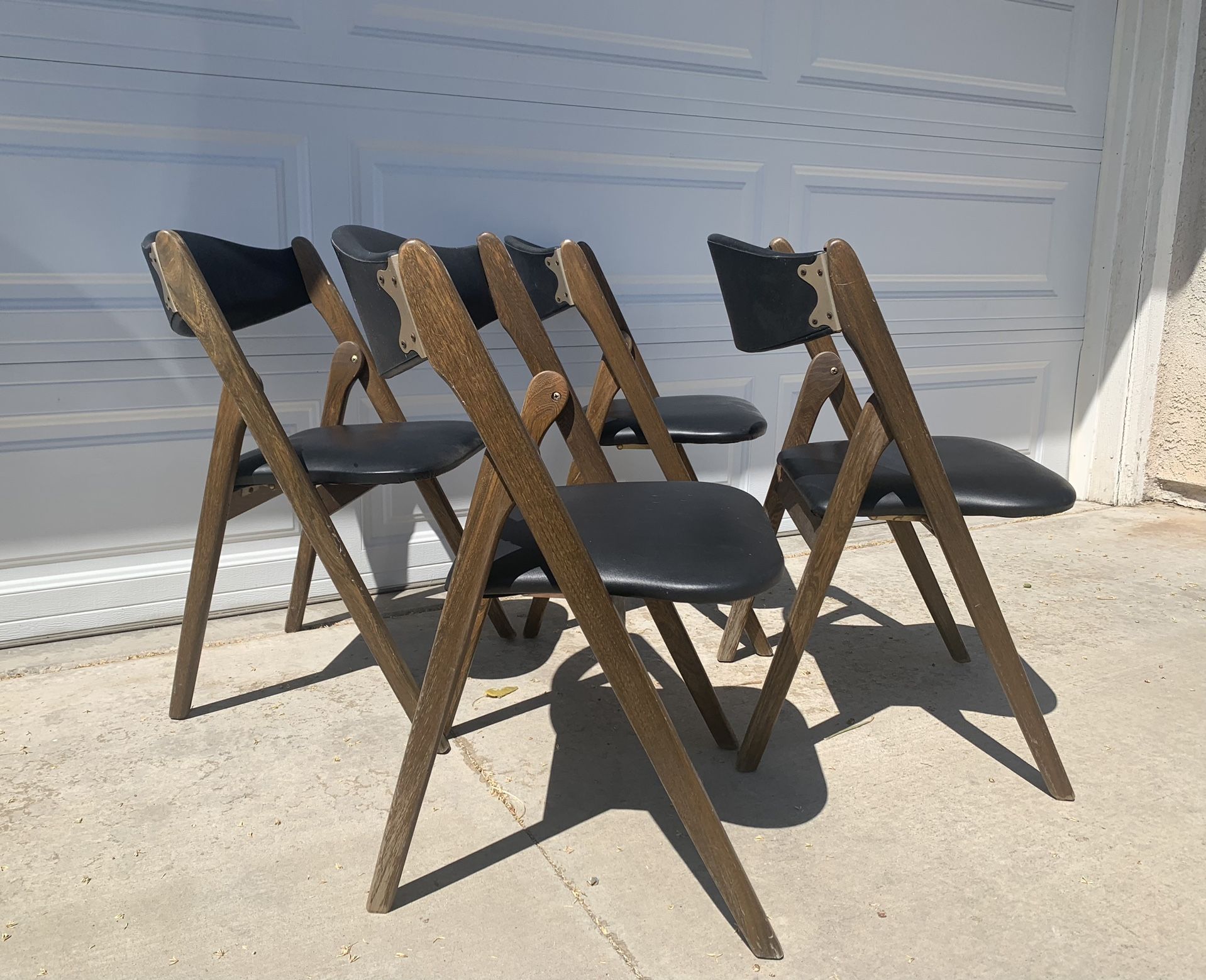 Vintage Mid Century Coronet Wonderfold Norquist products Folding Chairs SET OF 4 Modern Furniture 1950s 1960s