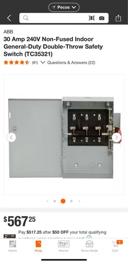 30 AMP 240-VOLT NON-FUSED INDOOR GEN
