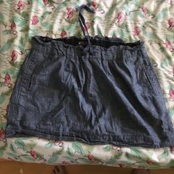 Denim Miniskirt Drawstring