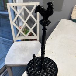 Cast Iron Rooster Paper Towel Holder 