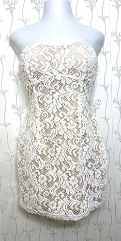 Ark & Co. White Crochet Lace Strapless Dress