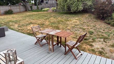 Solid Wood IKEA Patio Set with Two Chairs