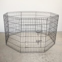 $49 (New) Foldable 36” tall x 24” wide x 8-panel pet playpen dog crate metal fence exercise cage
