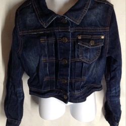 Buffalo Child Medium 10/12 Unisex Blue Jean Jacket Button Up P1