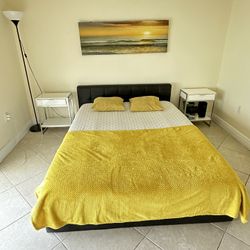 Queen Bed + Frame + Nightstand 