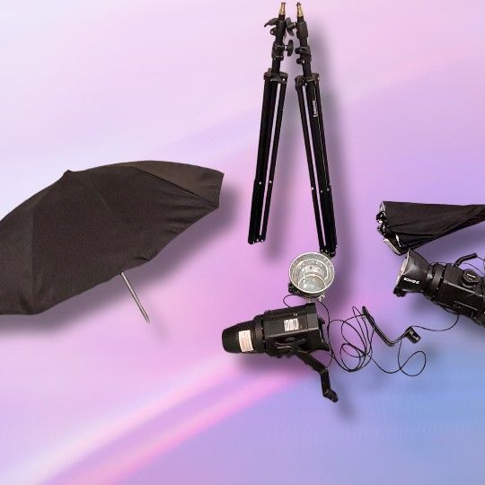 Bowens STUDIO Lighting 2 Monolights + UMBRELLA BOUNCE Flash PHOTO