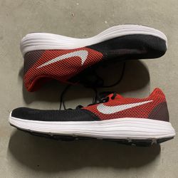 Red Nike running shoes  