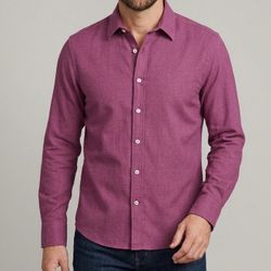 UNTUCKit Veneto WF Slim Fit Wrinkle Free Shirt Mens Medium Burgundy Red Preppy