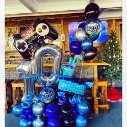 Birthday Balloon Bouquets  Video Game, Fornite, Frozen, Barbie Champagne 