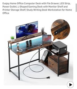 Home Office Computer Desk with File Drawer