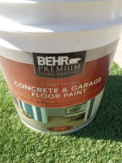 5 Gallons Of BEHR Epoxy Concrete & Garage Floor Paint White Base