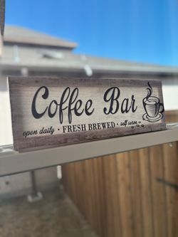 Coffee Bar Vinyl Sign – Farmhouse Kitchen Decor
