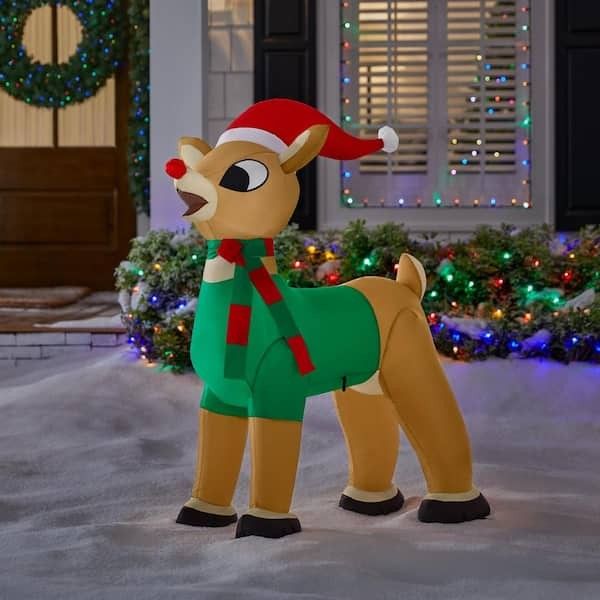 NEW Christmas LED 3.5ft Twinkling Nose Rudolph Airblown Inflatable