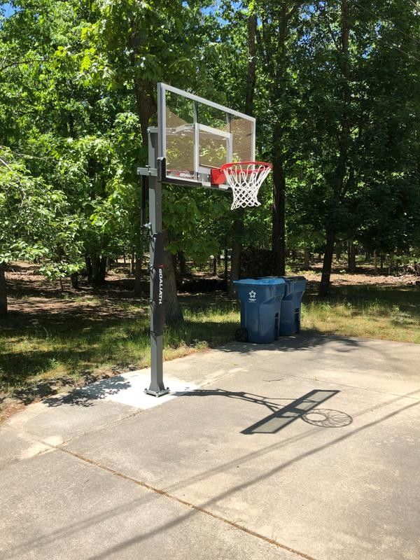 Goaliath 60 inch in ground basketball hoop, adjustable basketball court