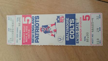 New England Patriots vs Baltimore Colts 1972 Schaffer Stadium