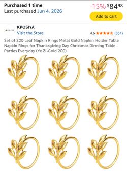 Napkin holders gold leaf