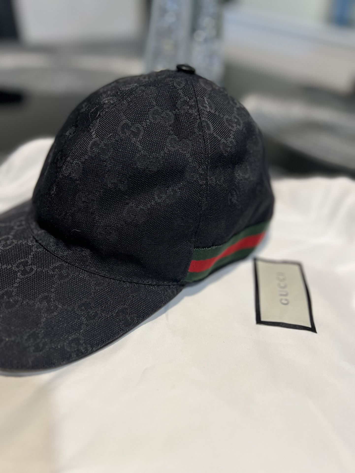 GUCCI Original GG canvas BASEBALL HAT WITH WEB 