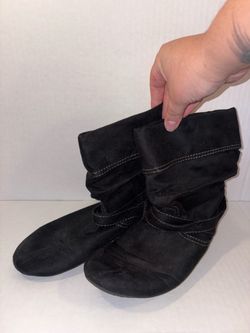 Lower East Side Women's 8.5 M Suede Like Slouch Harness Ankle Boots Flats.  #0058