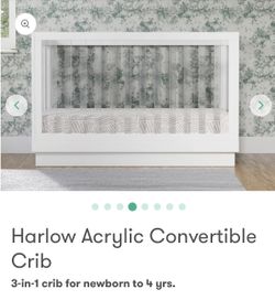 Babyletto Harlow Crib – White w/ Acrylic Front