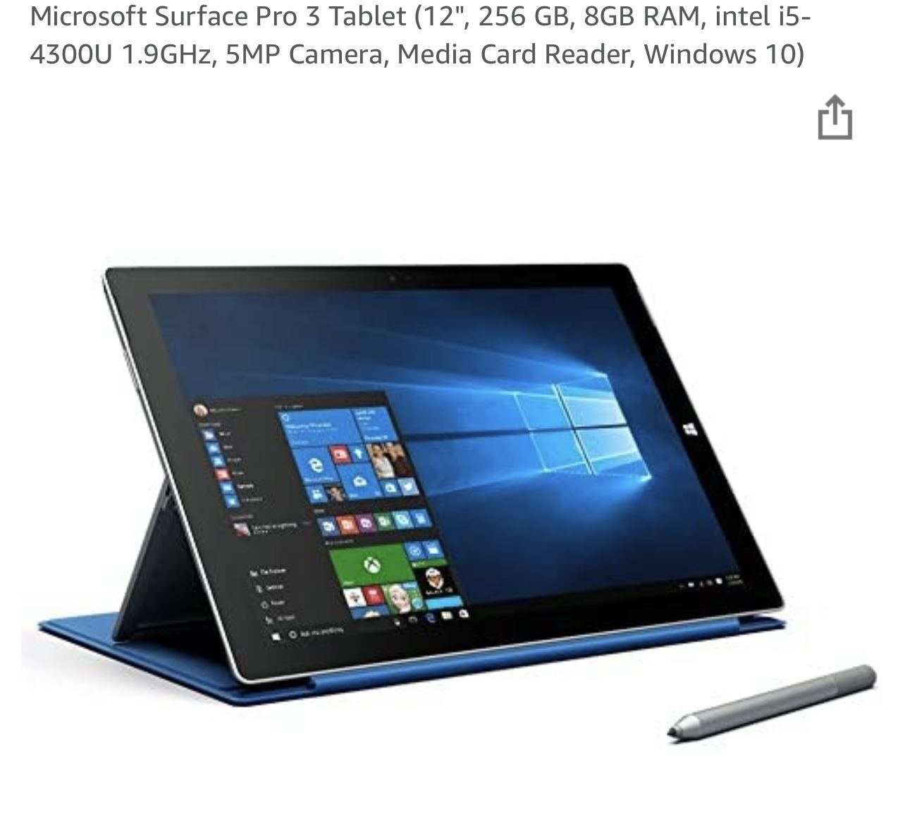 Surface Pro 3 Tablet With Pen