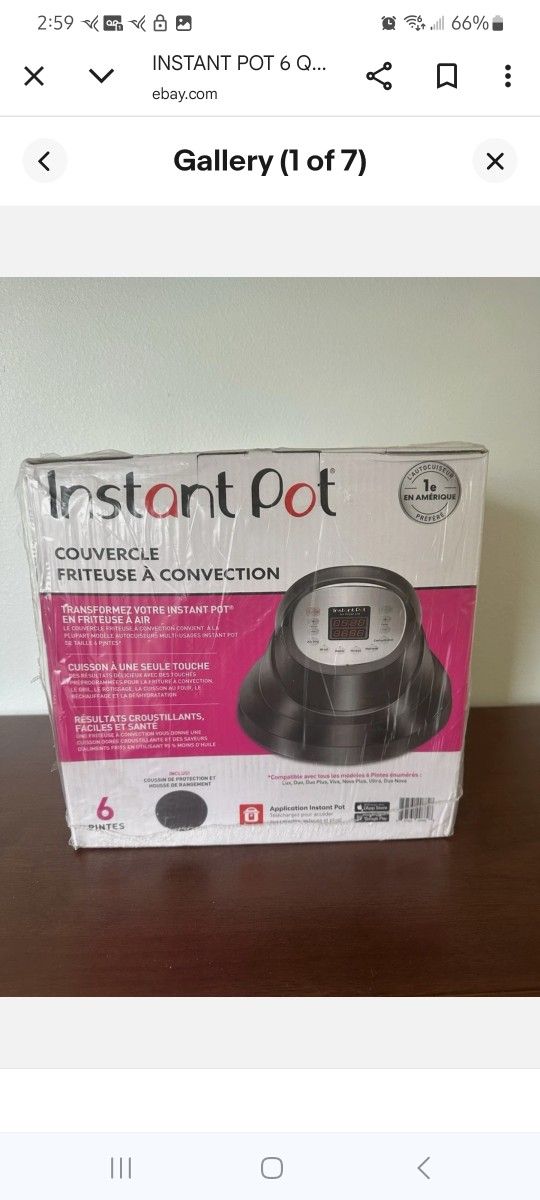Insta Pot Air fryer Lid