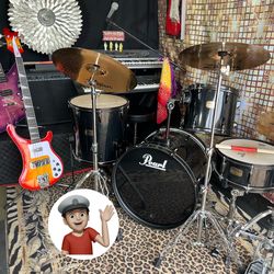 🔥 Pearl Drum Set w/Zildjians Complete Drums