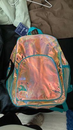 Holo teal rave backpack designer sack