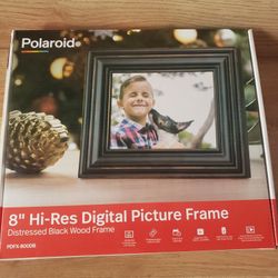 8" Digital Photo Frame Distressed Black - Polaroid