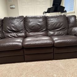 Genuine Leather Reclining Couch/Sofa 