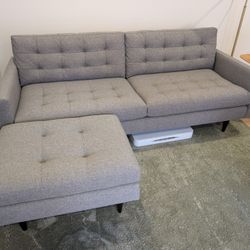 Crate & Barrel 86" Sofa + Ottoman