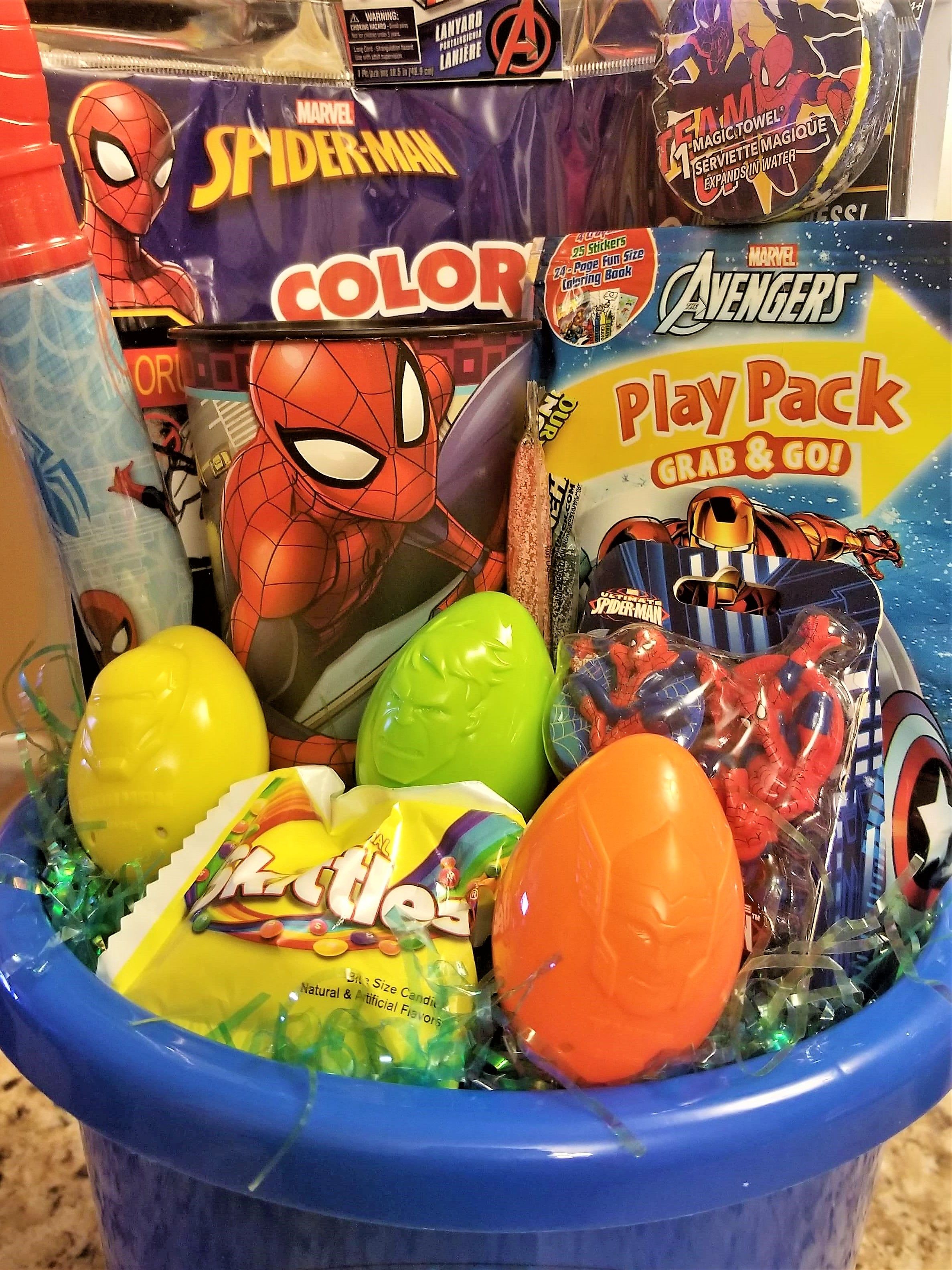 Spider - man and Friends Easter Basket - Great super hero basket!