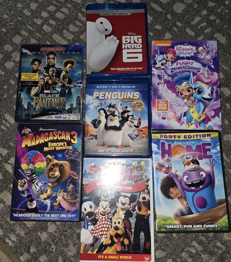 Set Of Children Blue Rays And Dvds