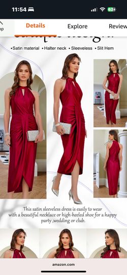 Elegant Red Halter Dress