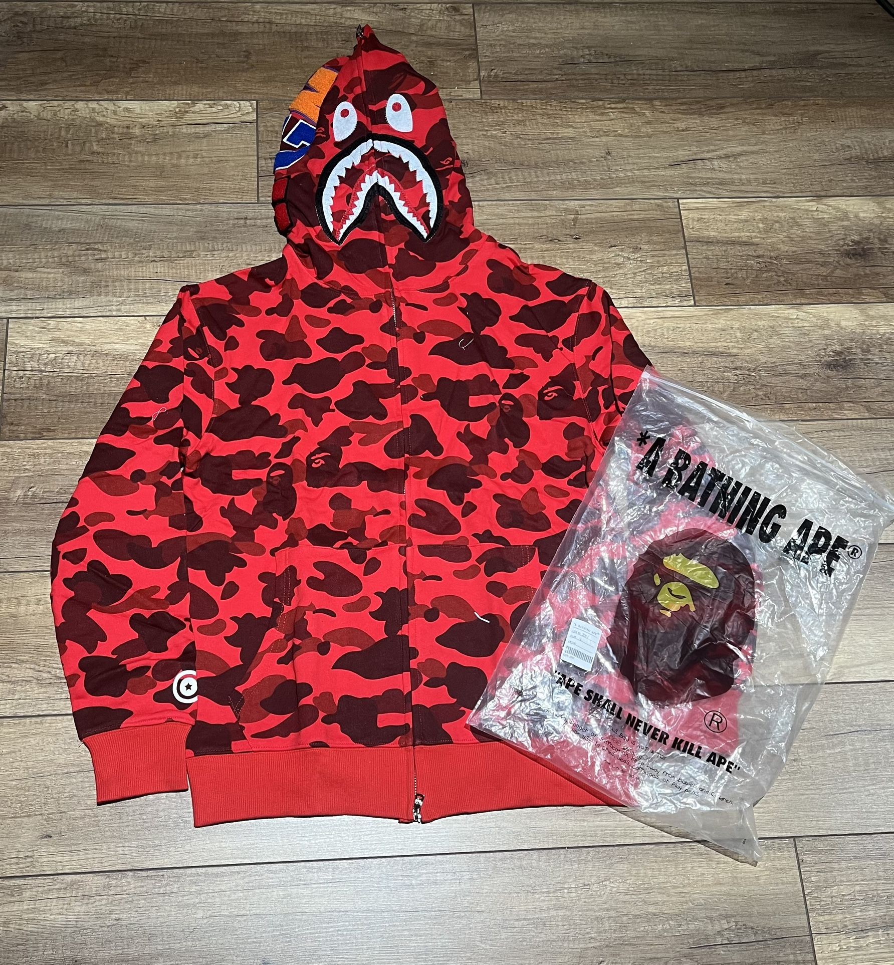 BAPE Red Zip Hoodie